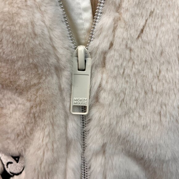 Disney Parks Disneyland Mickey Mouse & Friends embroidered Cream Plush Jacket L - Picture 10 of 16